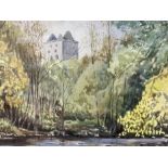 ERIC JOHNSTONE, Scottish (XX), A view of Newark Tower; A Scottish bridge ruin,  two watercolours,