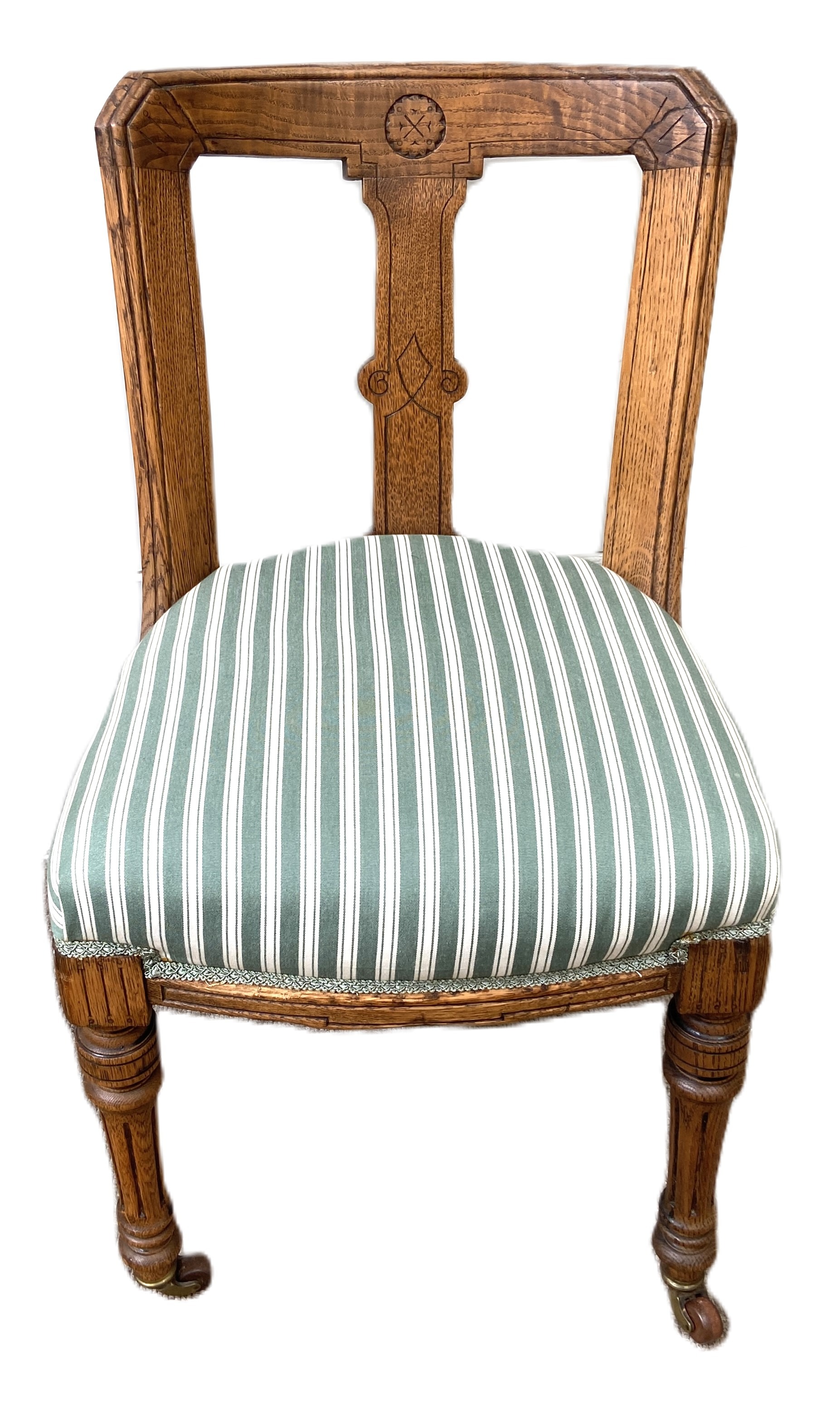 Five assorted chairs, including a pretty pair of early Victorian rosewood hoop backed dining chairs, - Image 7 of 9