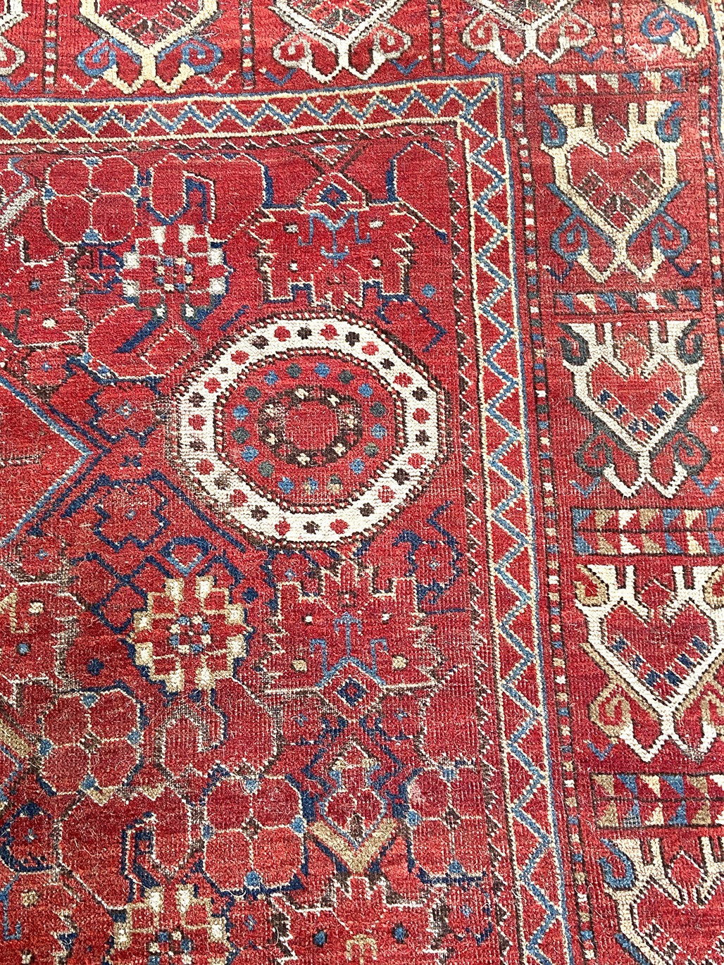 An interesting Beshir Kelleh carpet, probably Turkmenistan, circa 1900, the central field with - Image 3 of 4