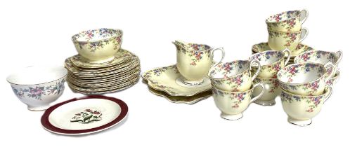 A Royal Albert ‘Maytime’ pattern tea service, with ten cups, assorted saucers, jug and sugar bowl,