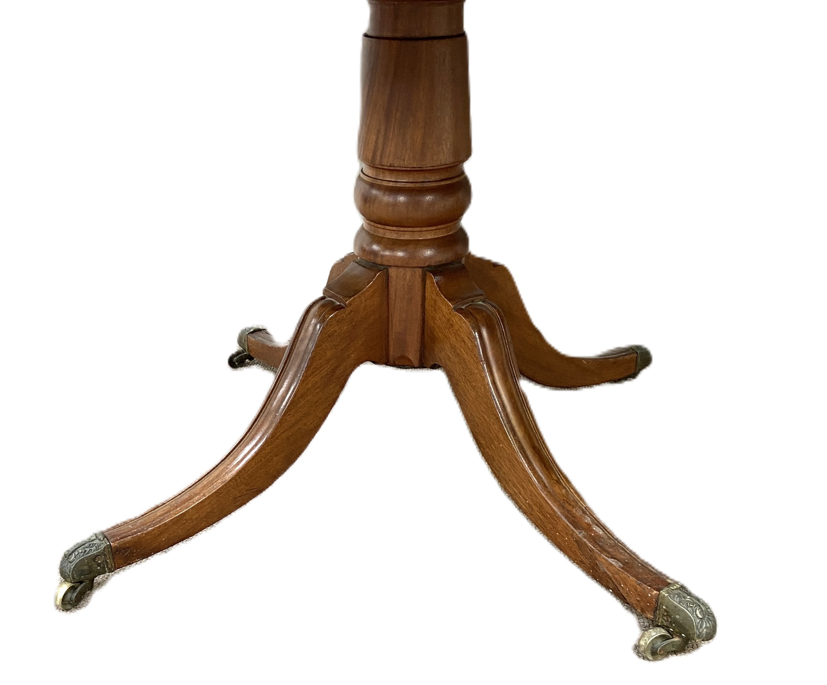 A George IV mahogany extending dining table, circa 1825, with an rounded rectangular top, with two - Image 3 of 6