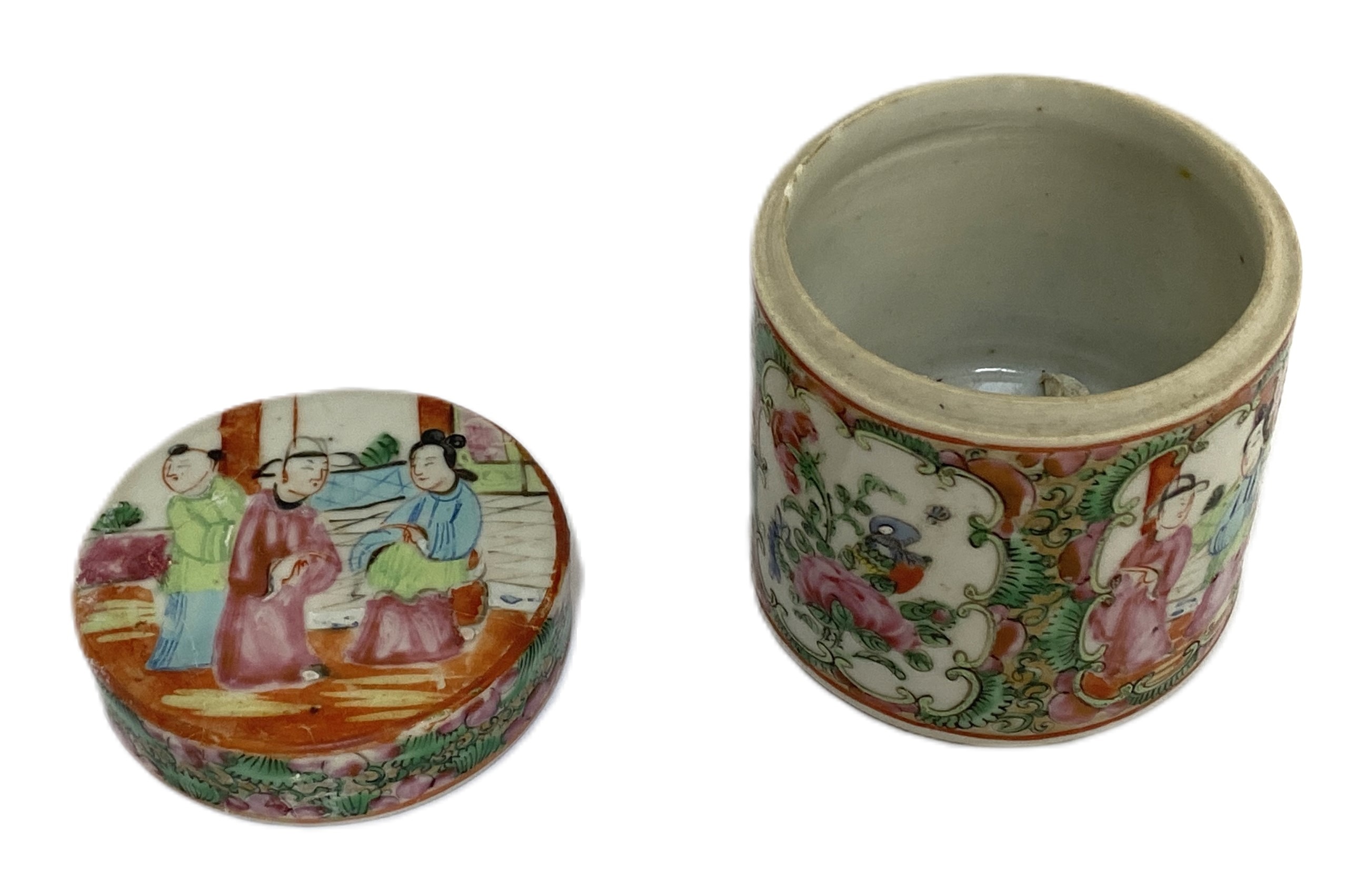 A Chinese export covered ointment jar, together with other Chinese and oriental items, including a - Image 8 of 10