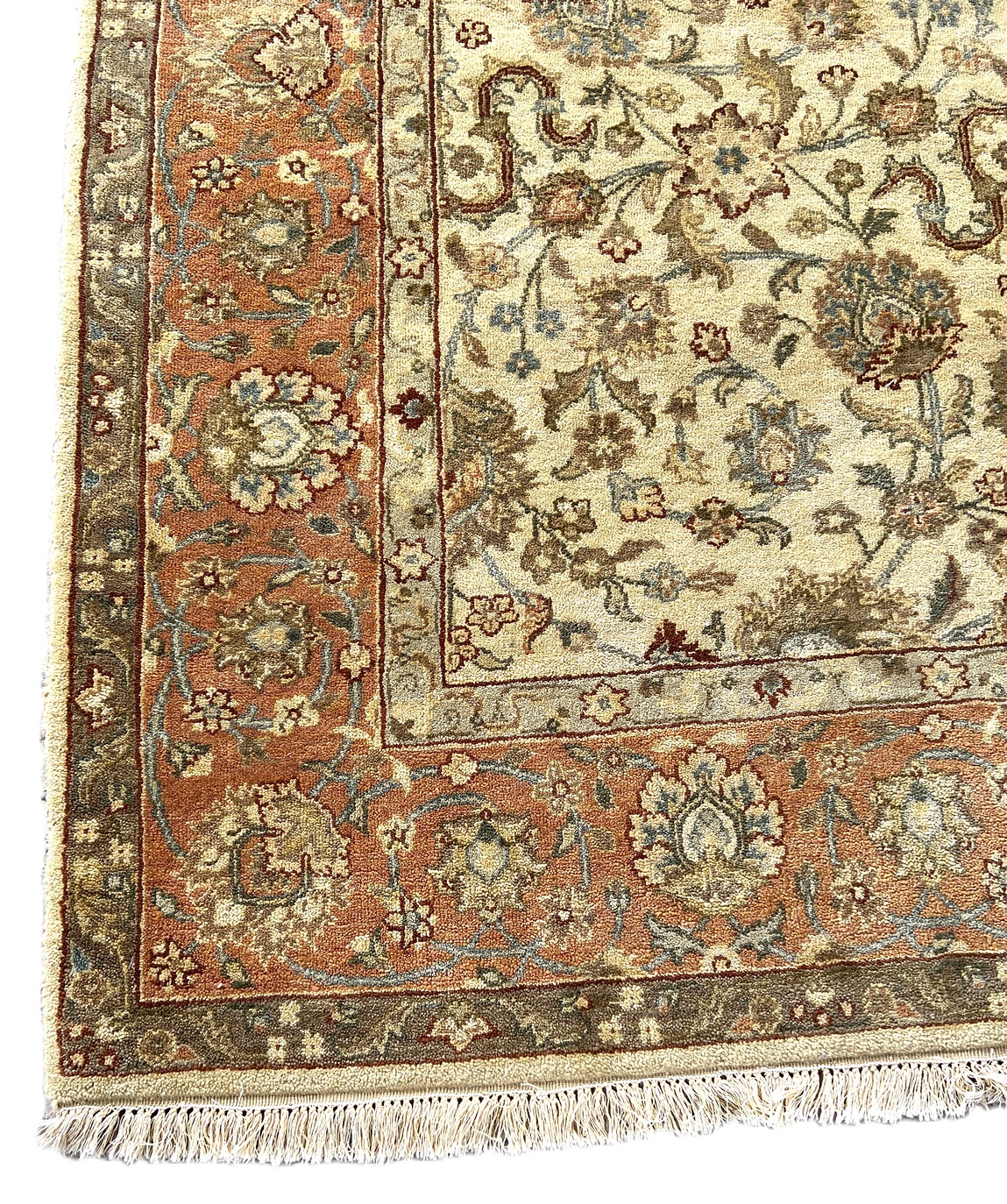 A modern Persian style wool mix carpet, with floral arabesques on a caramel ground, within guard - Image 2 of 6