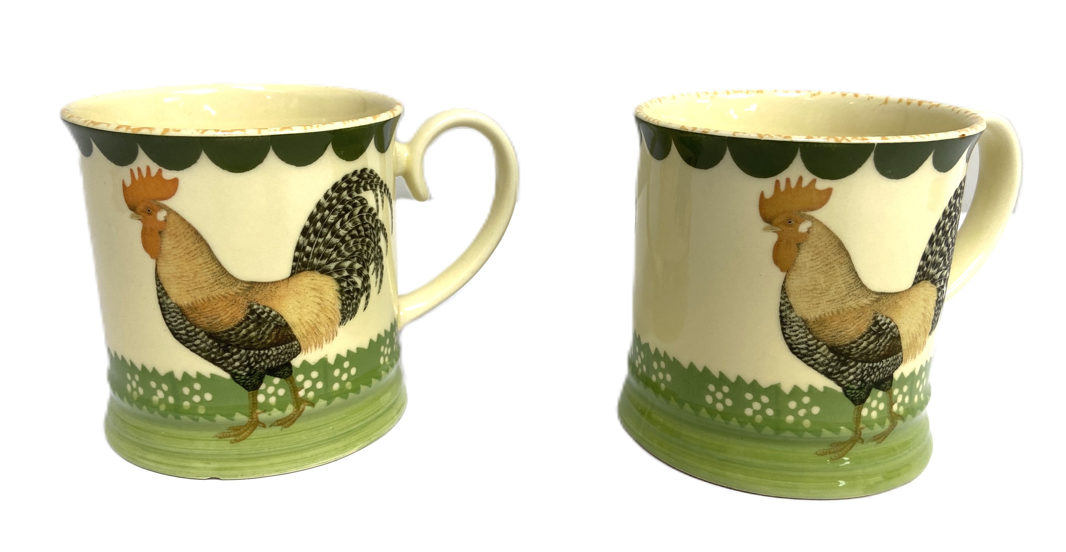 An assortment of ceramics, including a pottery chicken dish, a decorative glass dump, two mugs - Image 3 of 6