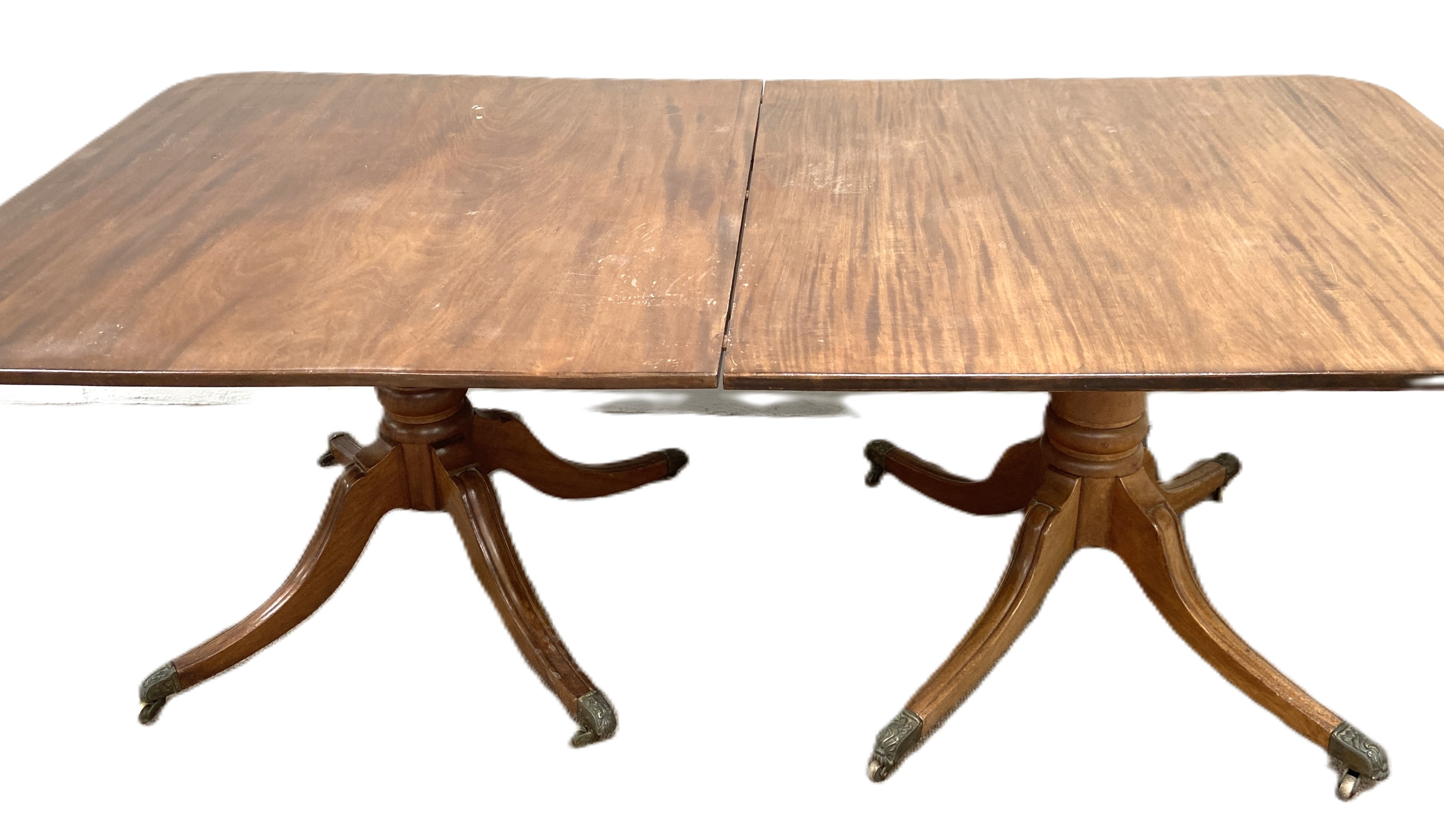 A George IV mahogany extending dining table, circa 1825, with an rounded rectangular top, with two - Image 5 of 6