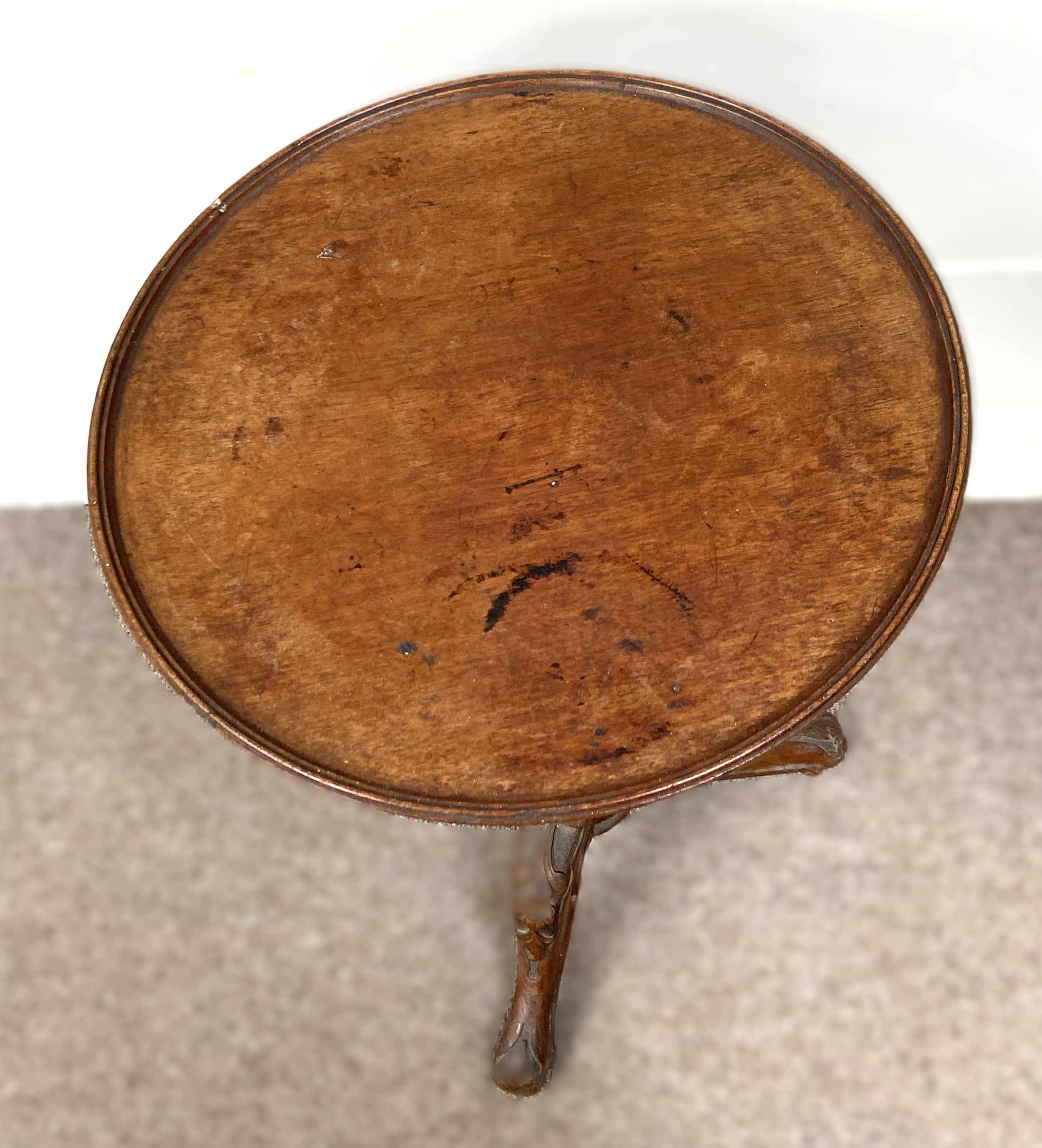 A 19th century mahogany bar backed dining chair; together with a small tripod wine table, with - Image 7 of 7
