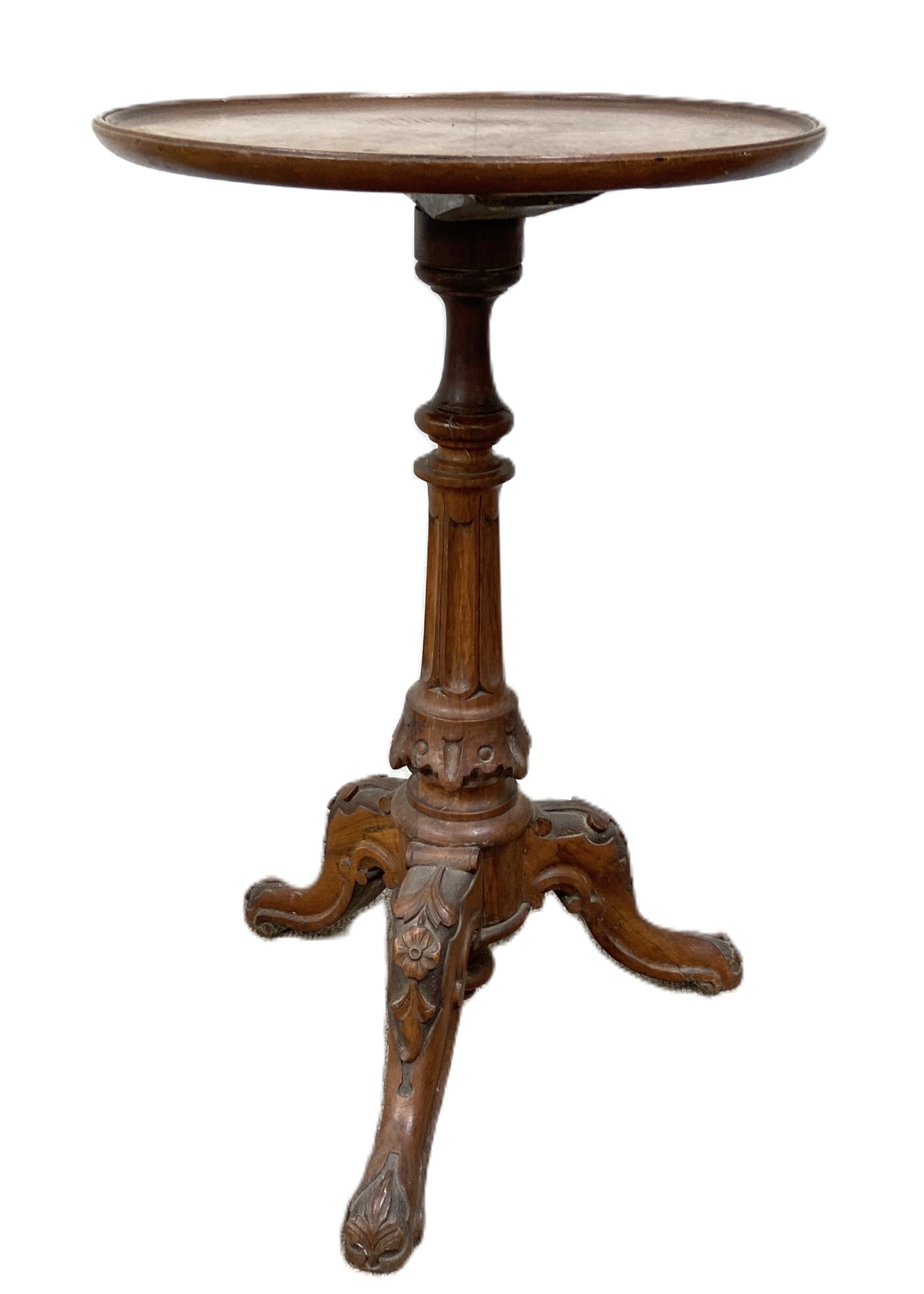 A 19th century mahogany bar backed dining chair; together with a small tripod wine table, with - Bild 5 aus 7