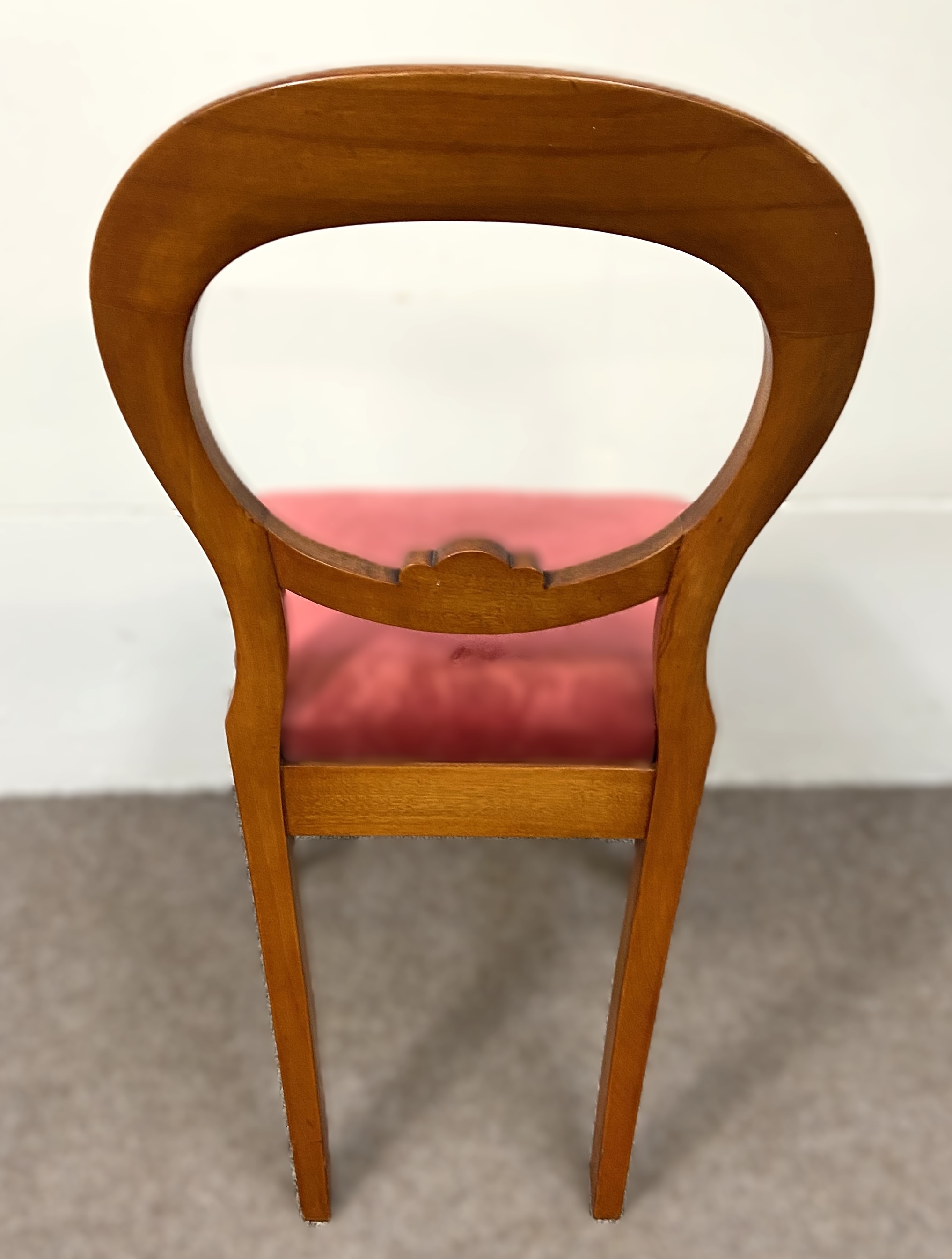 A set of Victorian style balloon backed dining chairs, each with a stuffed seat squab, currently - Image 5 of 5