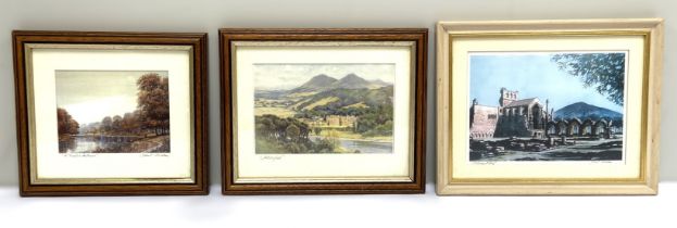 Assorted pictures and prints, including local view of Melrose Abbey and similar, prints after John