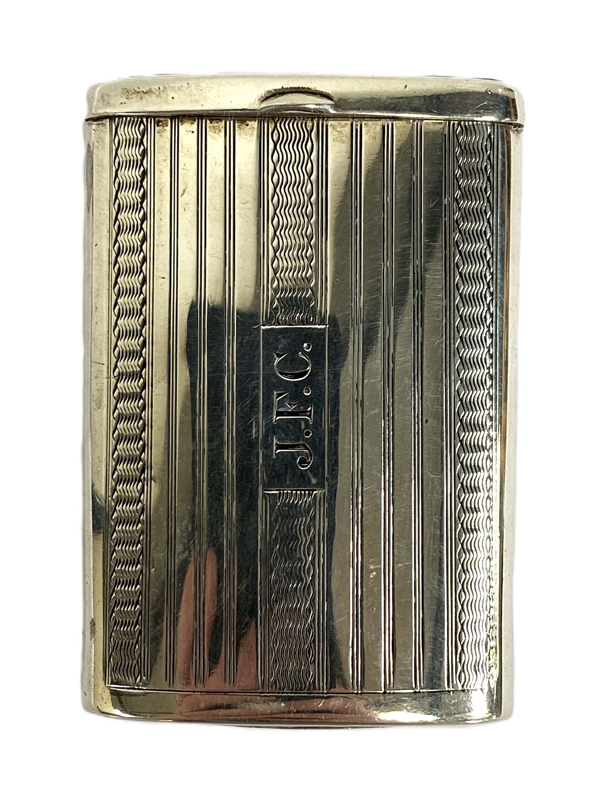 A George III silver etui case, London 1802, of tapered form; also an unusual oval vesta case, with - Image 2 of 6