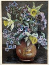 A. WOOD, British (XX), Still Life of Spring Flowers in a vase,  signed LR. AWood