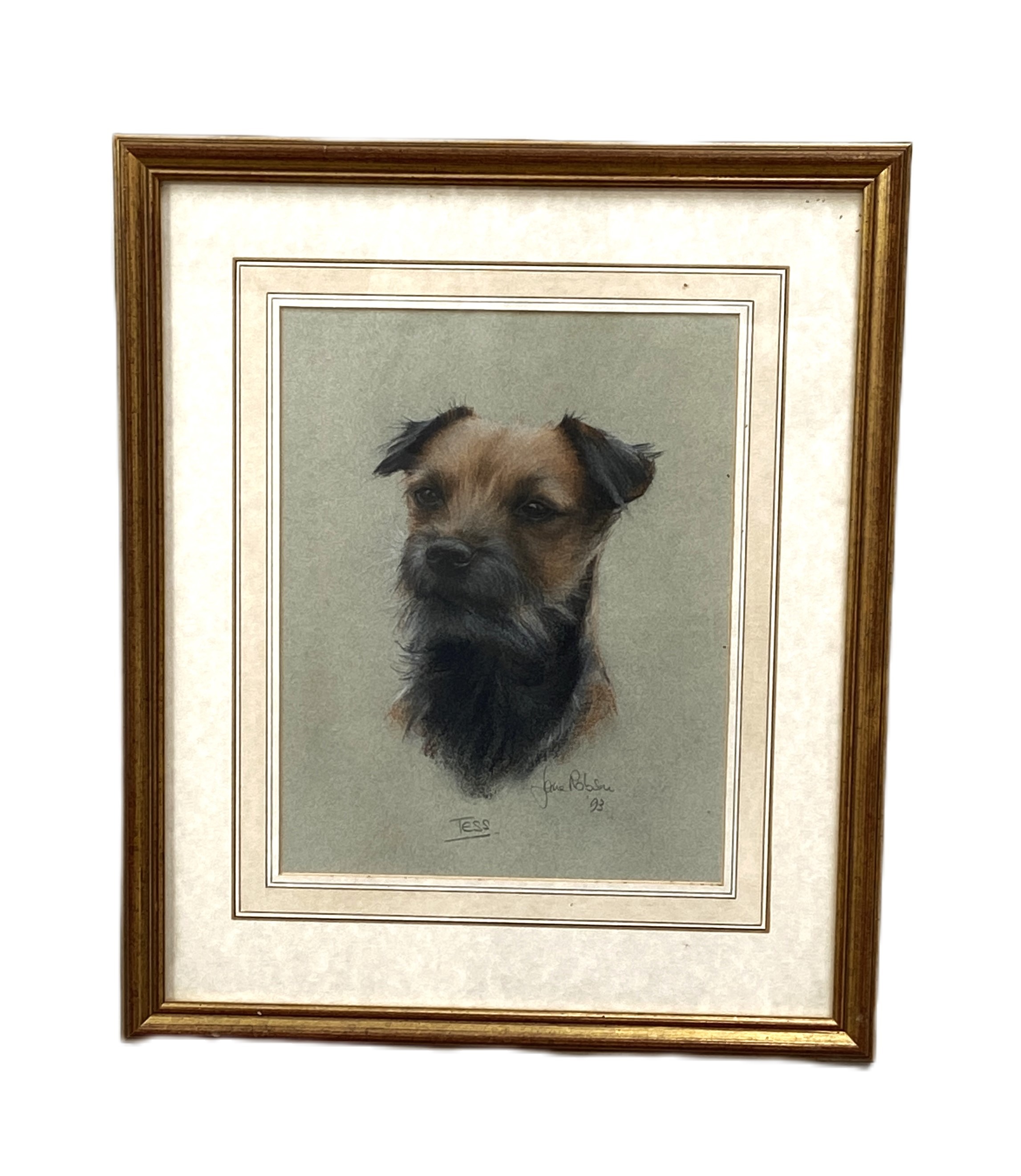 Four pictures, including JANE ROBSON, ‘Study of a Terrier, ‘Tess’. crayons, signed in pencil; also - Bild 6 aus 9