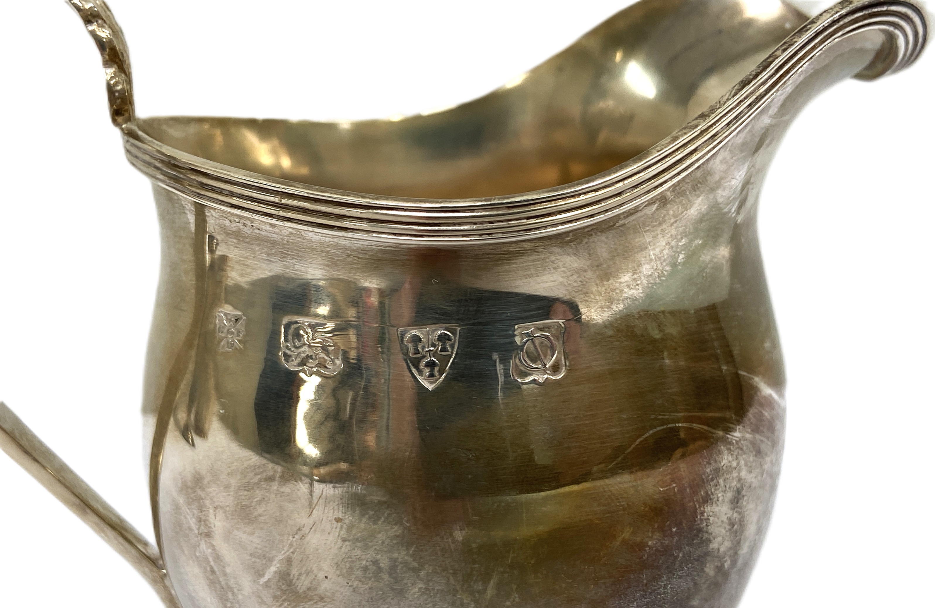 Assorted silver, including a modern cream jug, hallmarked Chester, 1939, with leaf capped handle; - Image 6 of 9