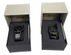 A Spitfire AVI-8 chronograph, cased, and another (strap damaged) also cased (2)