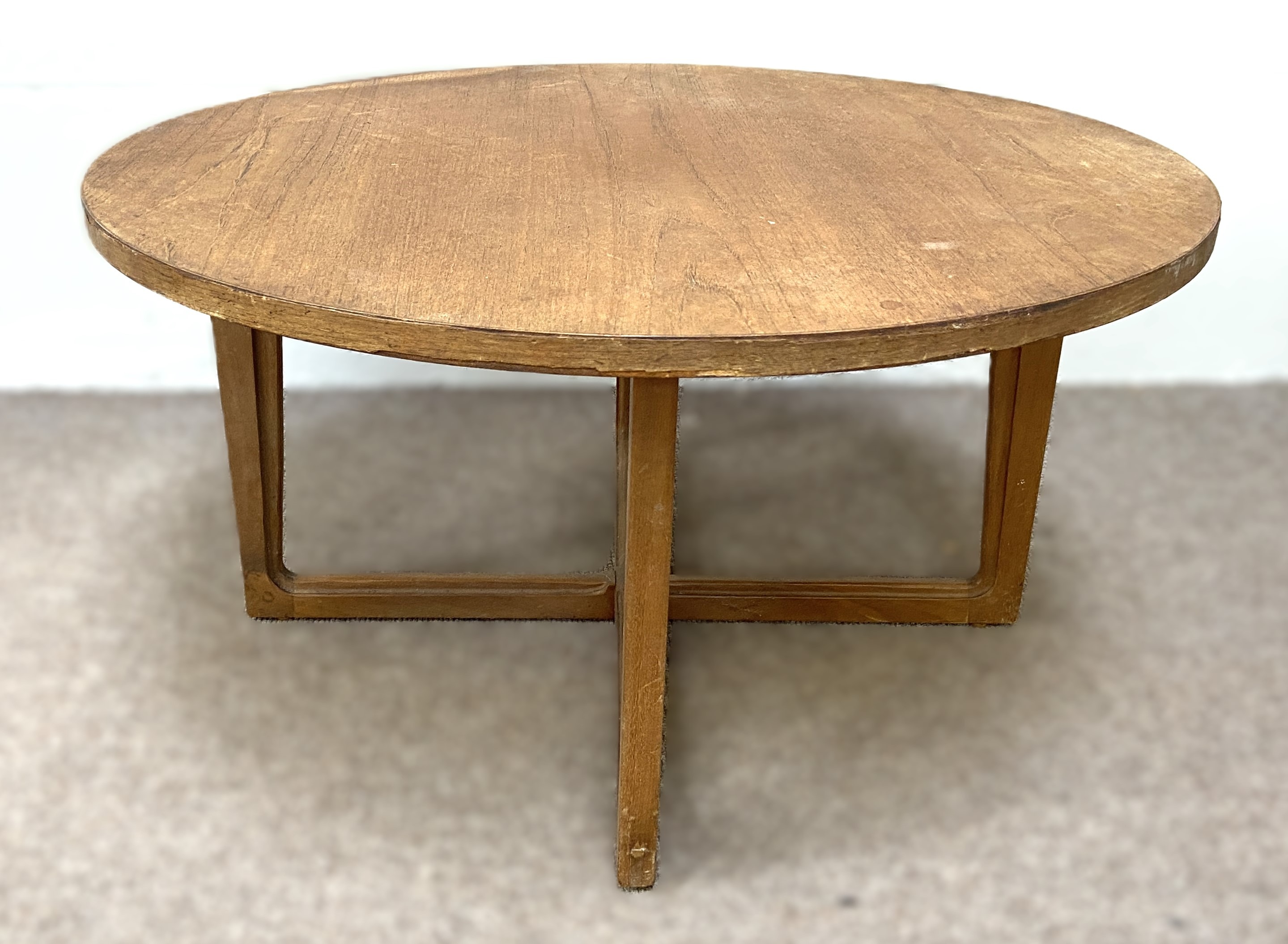 A George III style oak wine table, with tripod base, 75cm diameter; together with a coffee table ( - Image 2 of 4