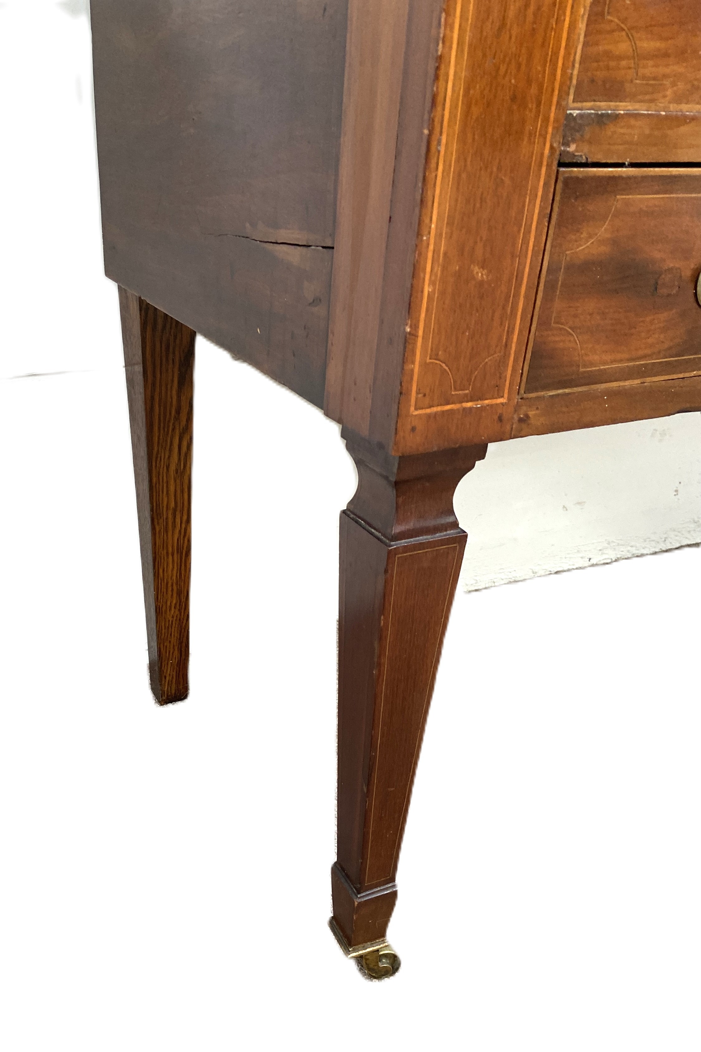 A Georgian style  mahogany combined sideboard, writing table, late 18th century and later - Image 6 of 6