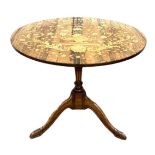 An Anglo-Dutch inlaid circular wine table, late 18th century and later, with a tilting coromandel