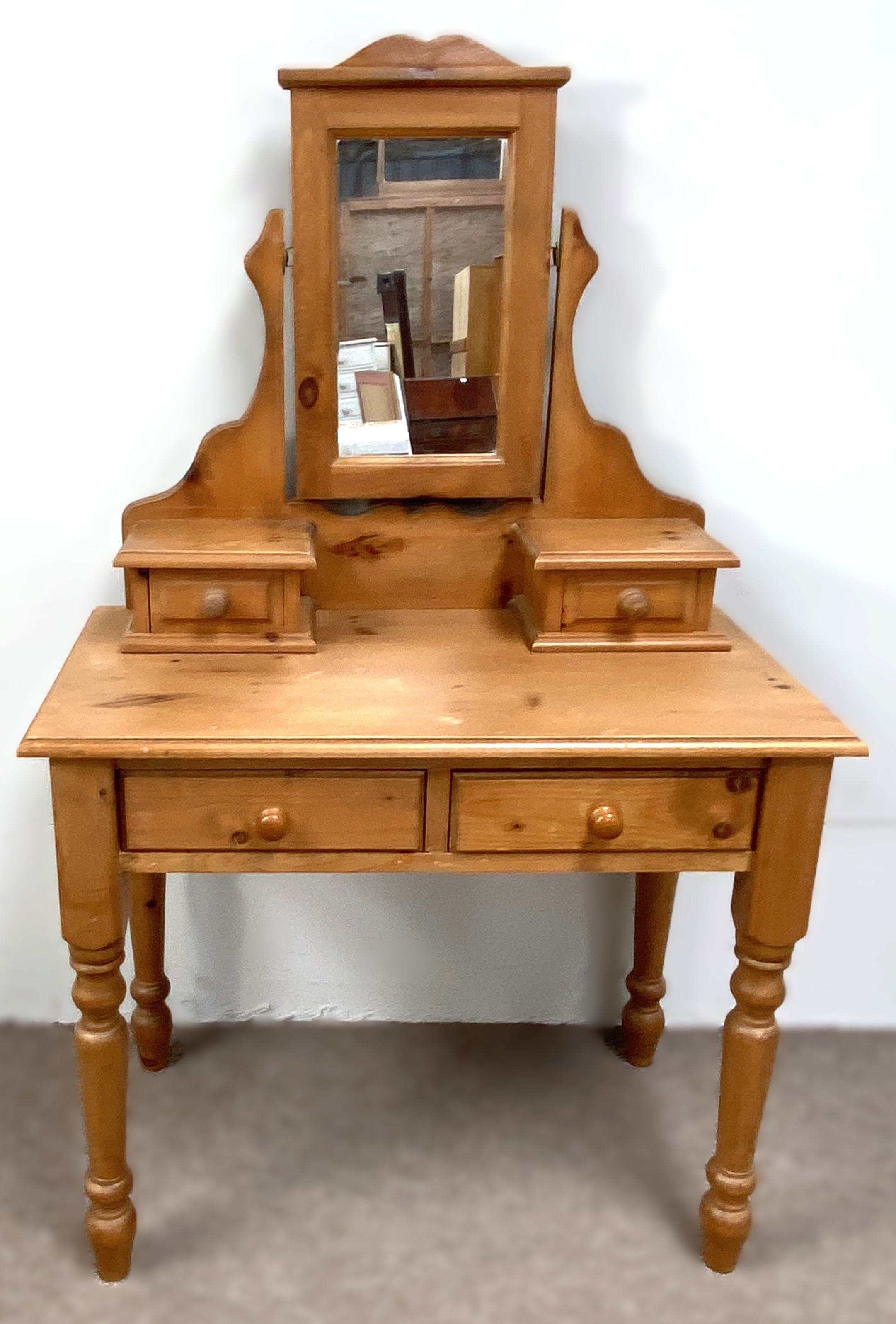 A late Victorian bleached wood washstand, with a single long drawers and cupboard under, 92cm