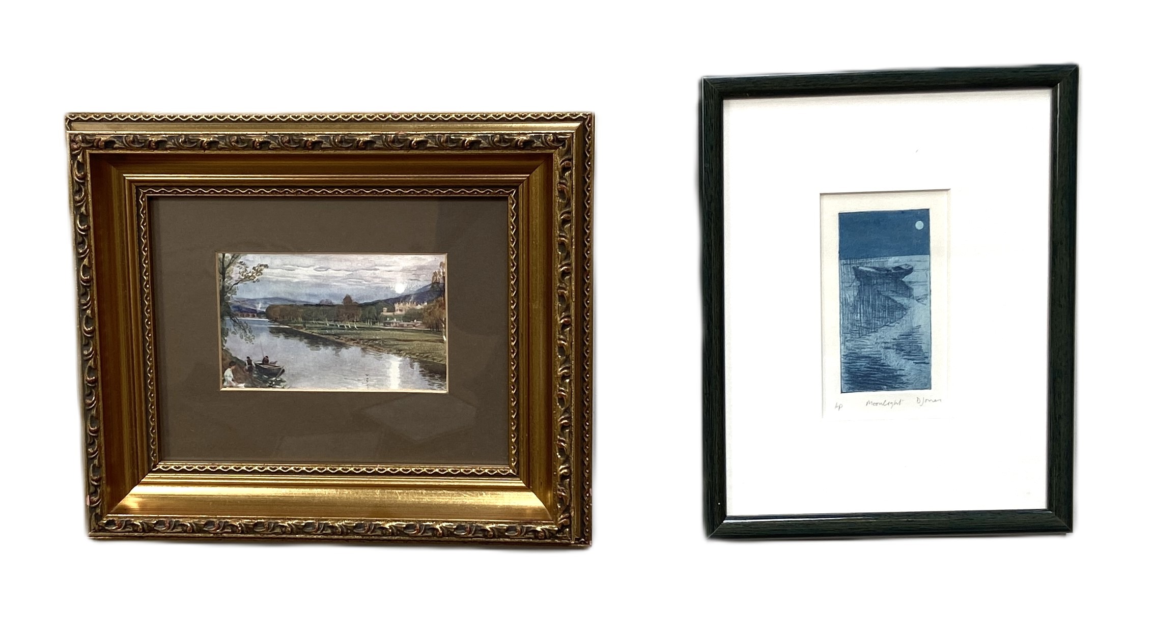 Eleven assorted pictures and prints, including local views after Tom Scott; two small life paintings - Bild 19 aus 23