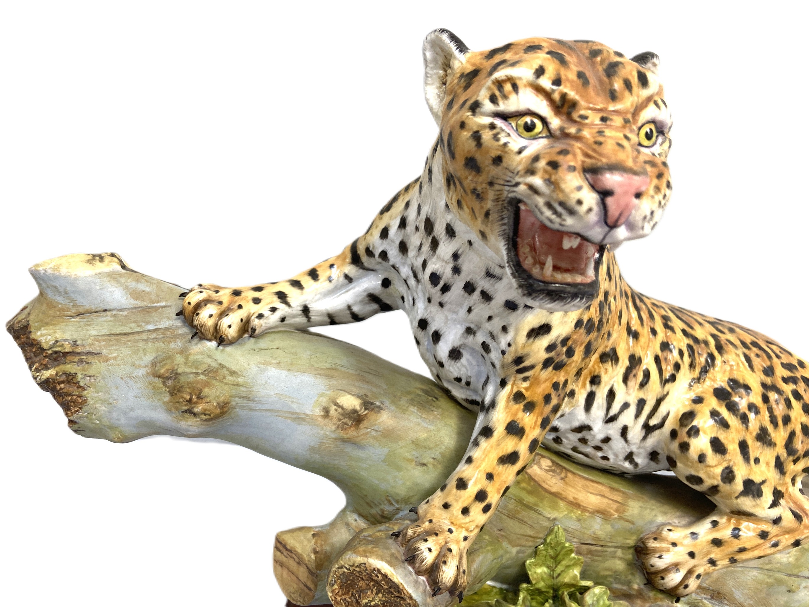 A limited edition Renaissance porcelain figure of a Jaguar, decorated in colours, naturalistically - Image 2 of 4