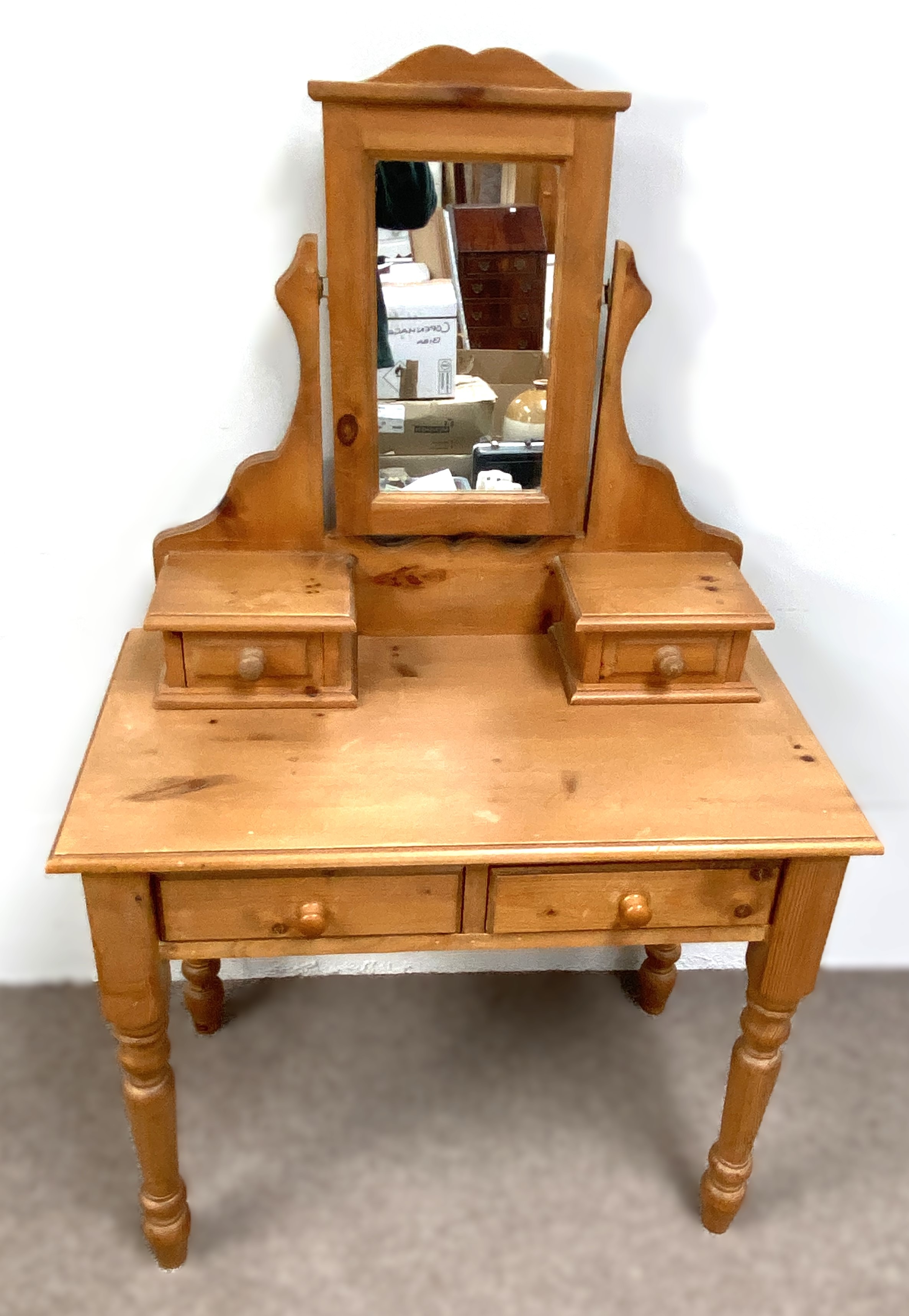 A late Victorian bleached wood washstand, with a single long drawers and cupboard under, 92cm - Image 4 of 5