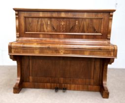 A Lestel walnut cased Upright Piano, early 20th century,  serial number 35165, with Art Nouveau