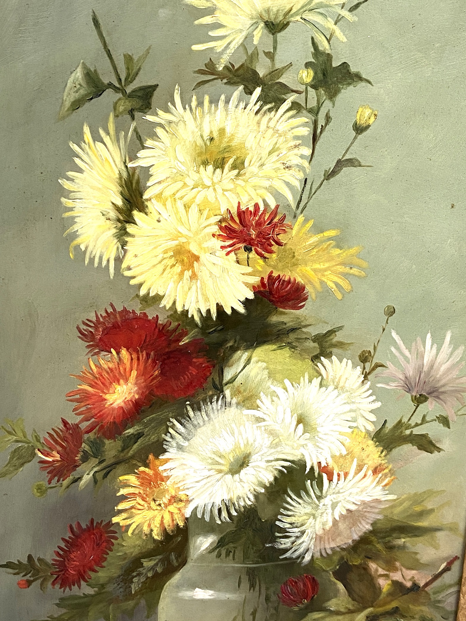 CONTINENTAL SCHOOL, CIRCA 1900, Still Life of Flowers in a Vase, set in a gilt frame; also a - Image 3 of 9