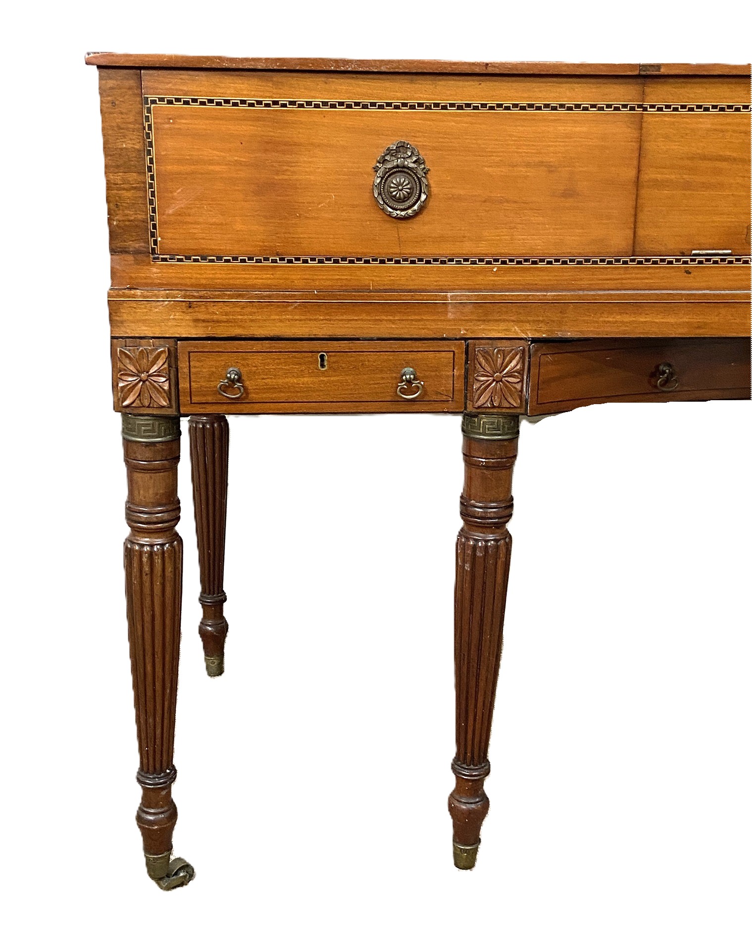 A Regency mahogany square box piano, circa 1810, (converted as attractive sideboard), with typical - Image 2 of 5