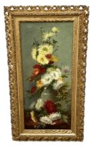 CONTINENTAL SCHOOL, CIRCA 1900, Still Life of Flowers in a Vase, set in a gilt frame; also a