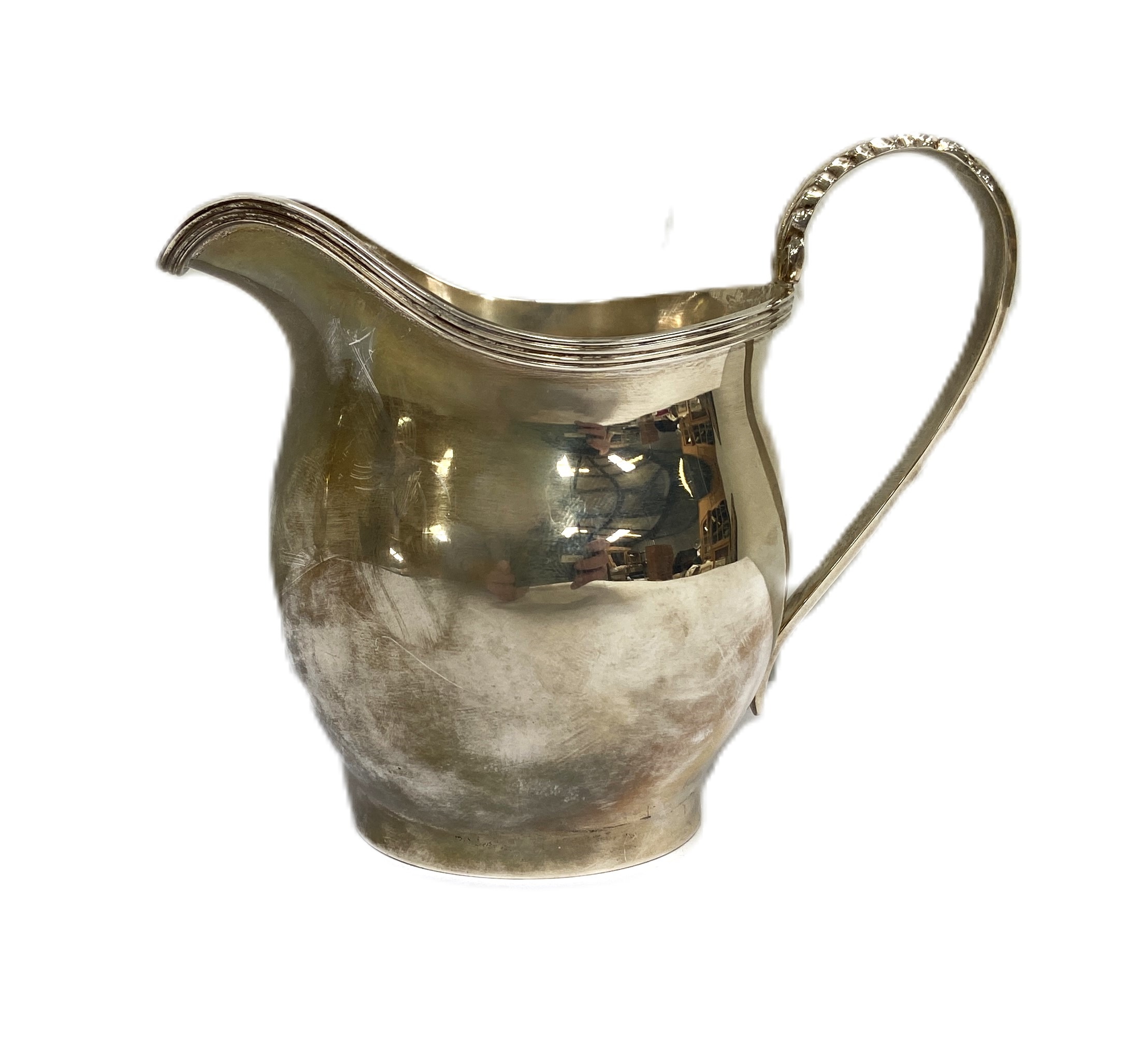 Assorted silver, including a modern cream jug, hallmarked Chester, 1939, with leaf capped handle; - Image 4 of 9