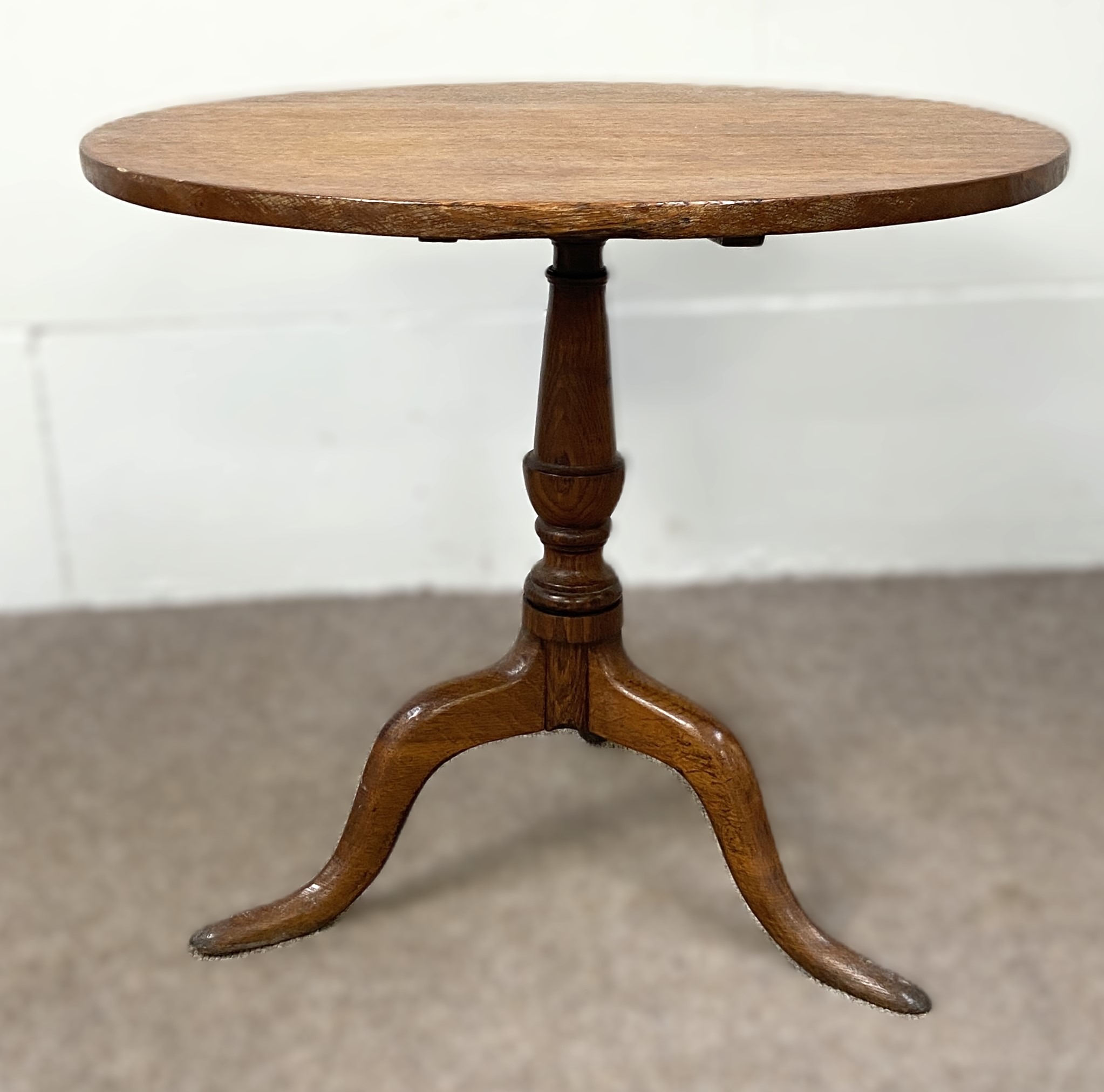A George III style oak wine table, with tripod base, 75cm diameter; together with a coffee table ( - Image 4 of 4