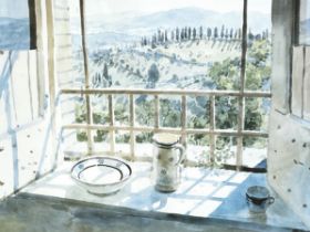 LUCY WILLIS, British (1954-), A Sunny Window,  watercolour, signed and dated LL: Lucy Willis 88