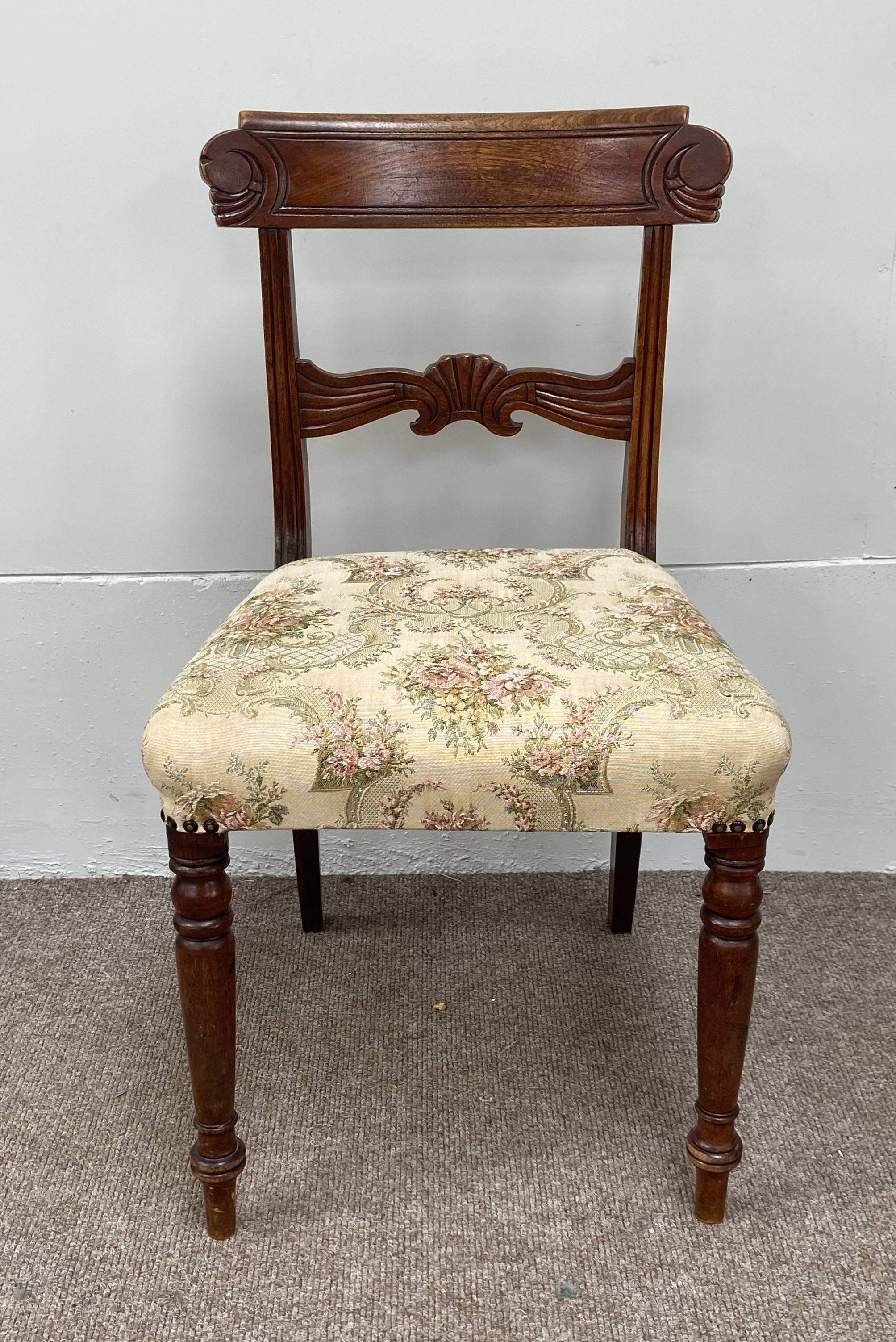 An oak Jacobean style hall chair, with caned seat; together with a Regency mahogany dining chair and - Image 9 of 11