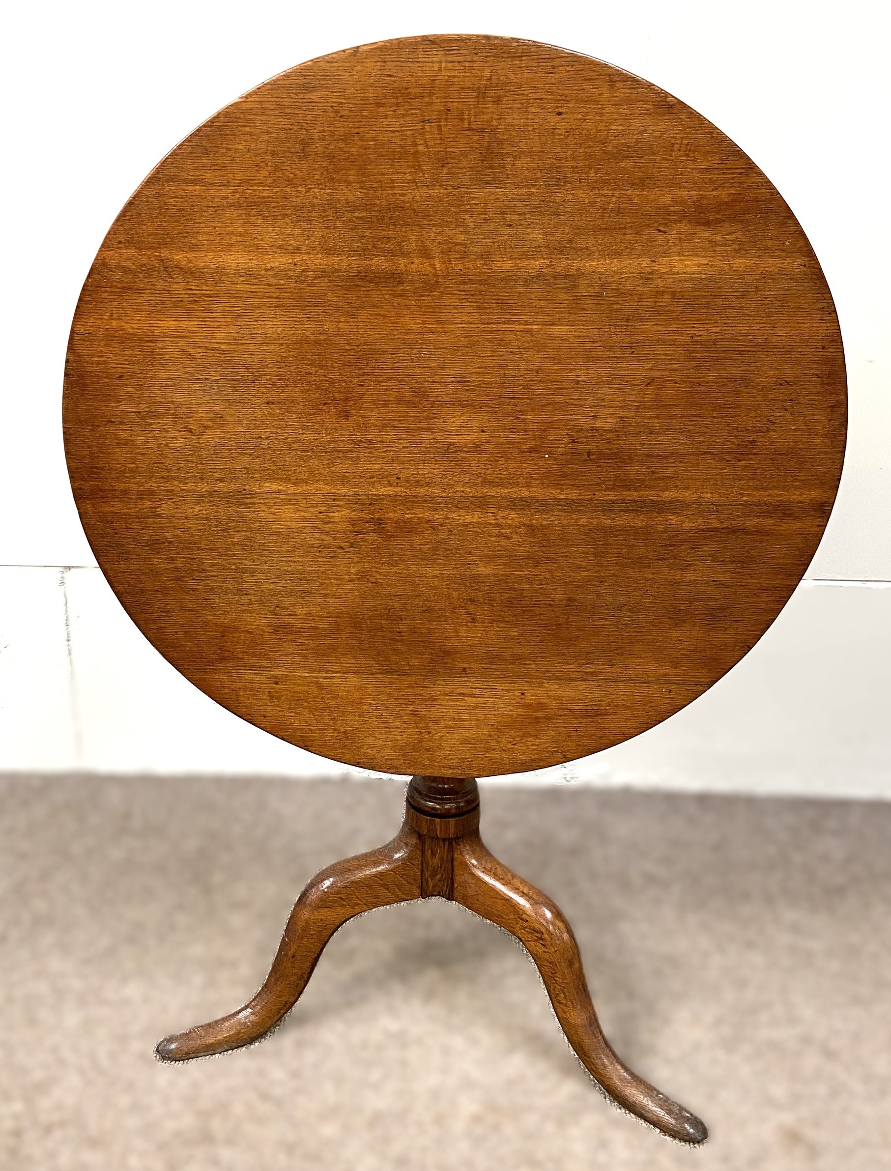 A George III style oak wine table, with tripod base, 75cm diameter; together with a coffee table ( - Image 3 of 4