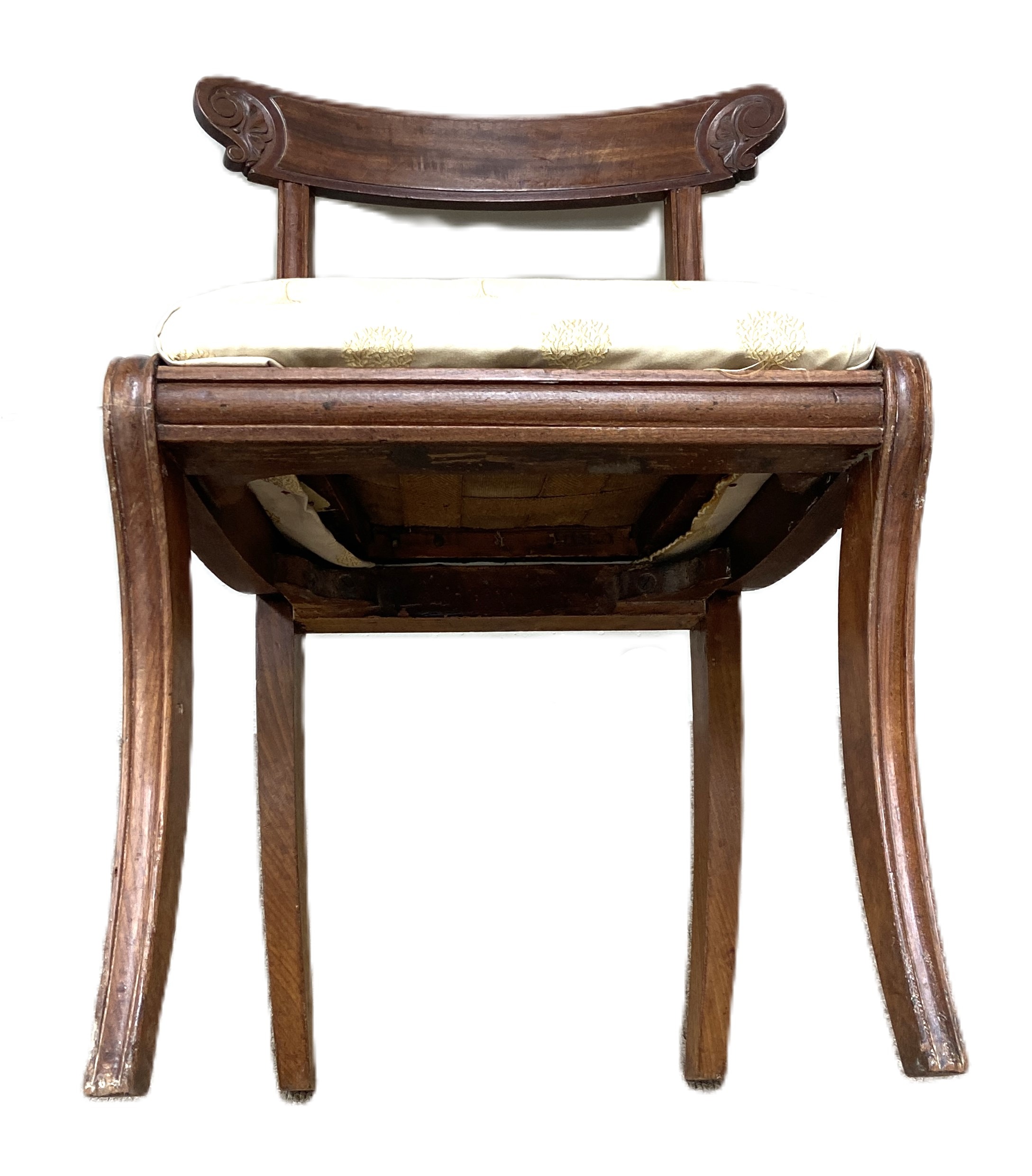 A 19th century mahogany bar backed dining chair; together with a small tripod wine table, with - Image 4 of 7