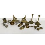 A selection of novelty brass and metalware figures of animals and birds, including two pheasants,