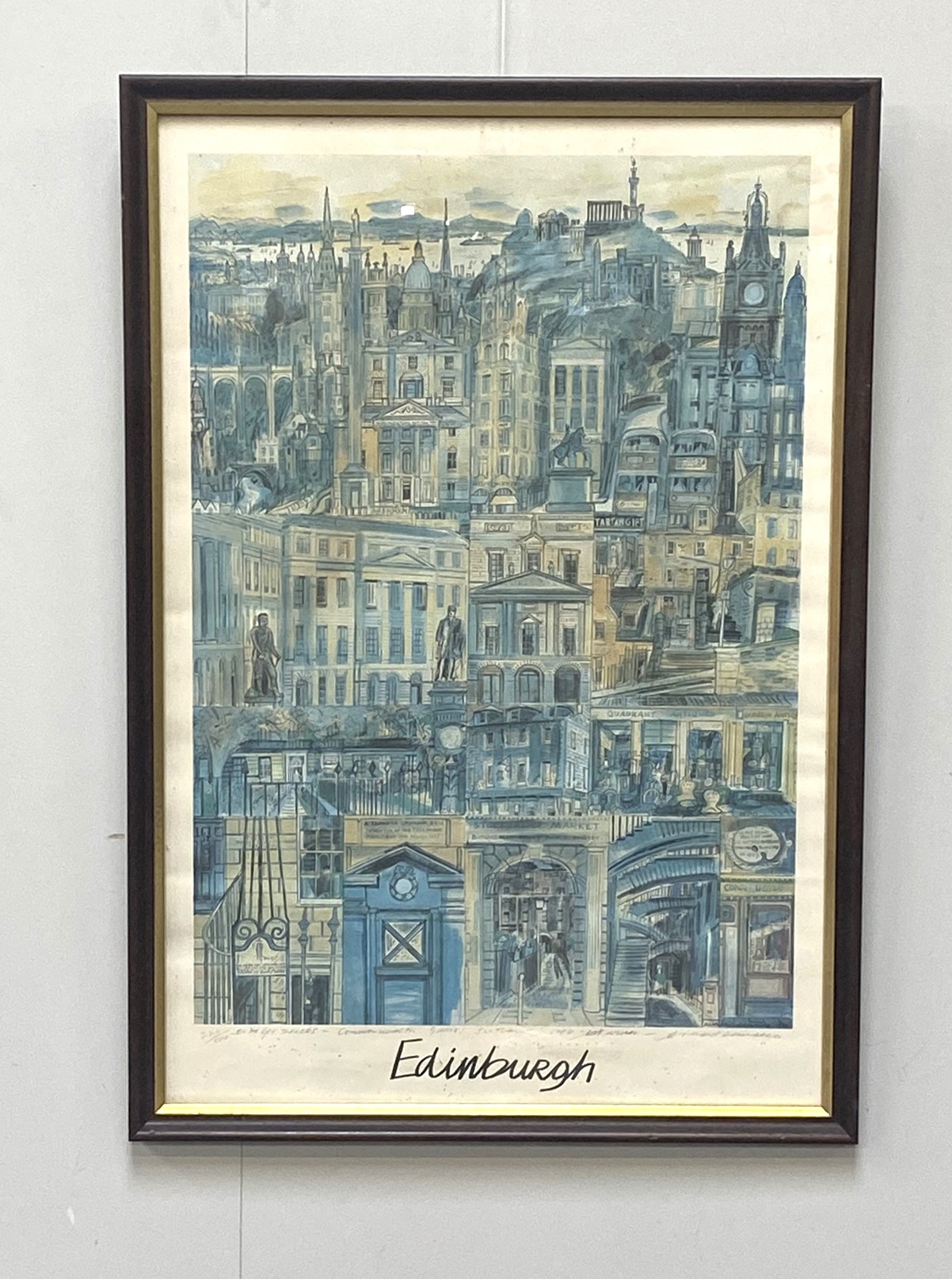 RICHARD DEMARCO, Scottish (1930-), Edinburgh, Two copies, coloured lithograph, limited edition nos - Image 4 of 4