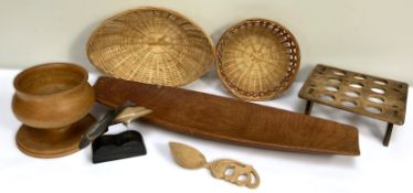 A Large group of treen, to include: bowls, troughs, egg stand, sculptures, (A Lot).