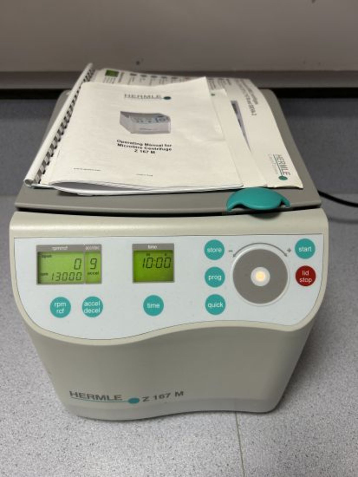 2019, Hermle Z167M Microlite Centrifuge, with Manuals, Single Phase, Serial No 1091900023.