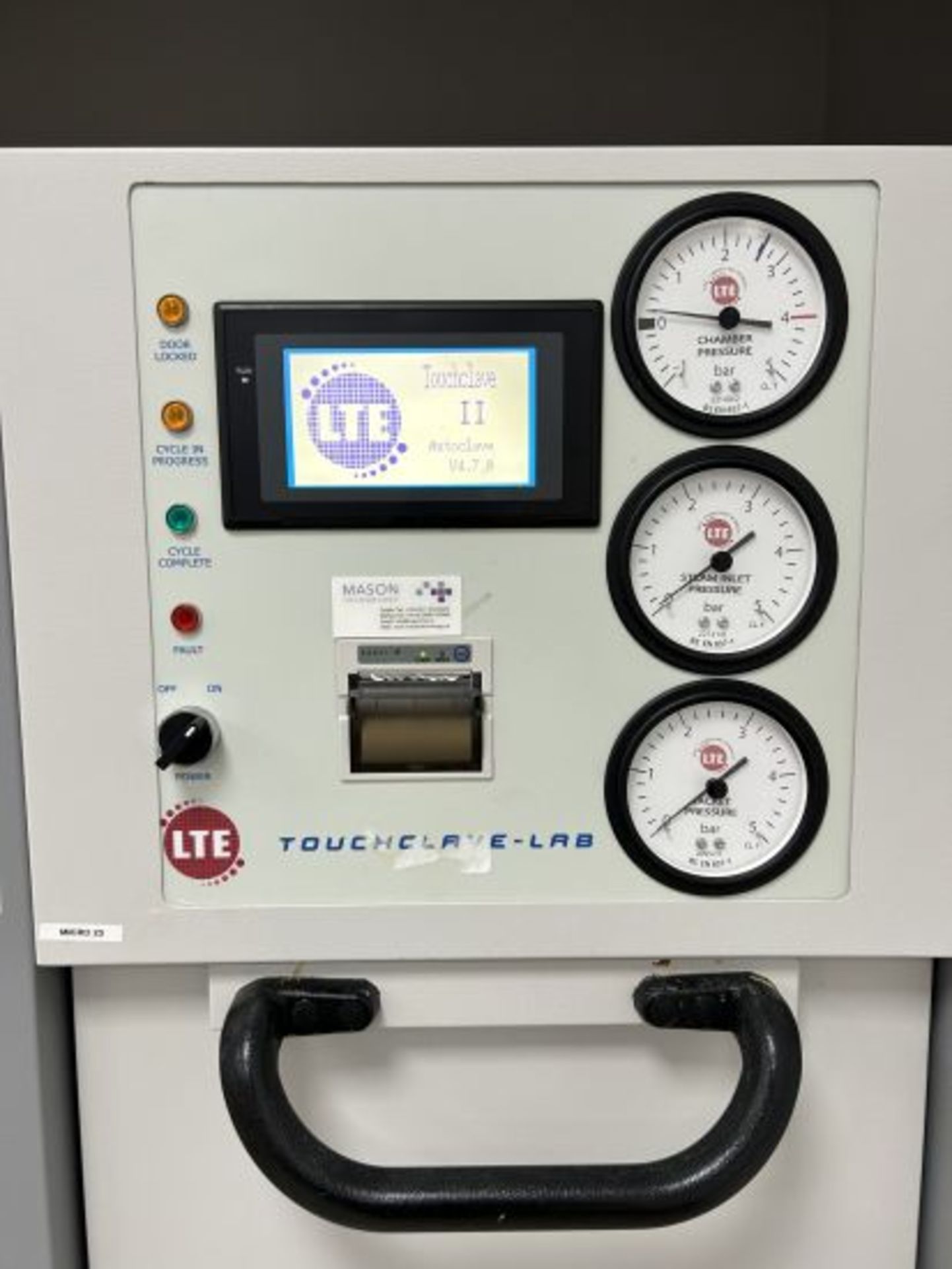 LTE Scientific Touchclave-Lab K200E, Front Loading Autoclave with Stream Generator, Serial No - Image 3 of 4
