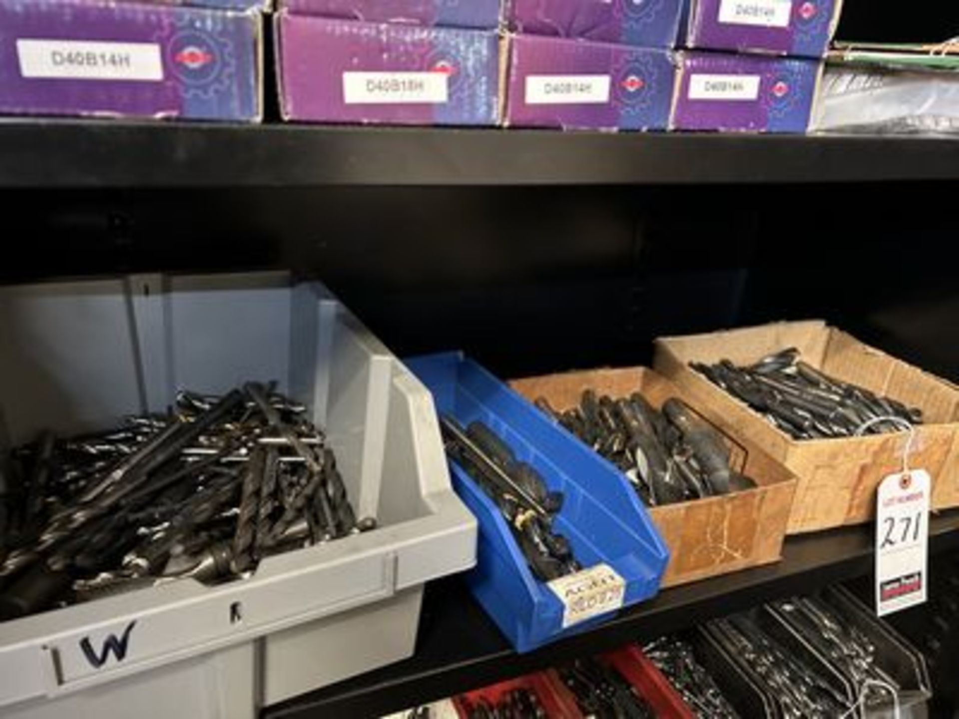 LOT OF ASS'T DRILLS & SHANK DRILLS W/ POLY BINS