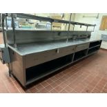 16' S.S. CHEF'S SERVING STATION W/ 1-COMPARTMENT SINK & LOWER STORAGE