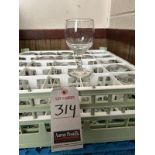 WINE GLASSES W/ POLY DISH RACKS & DOLLY