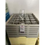 WINE GLASSES W/ POLY DISH RACKS & DOLLY