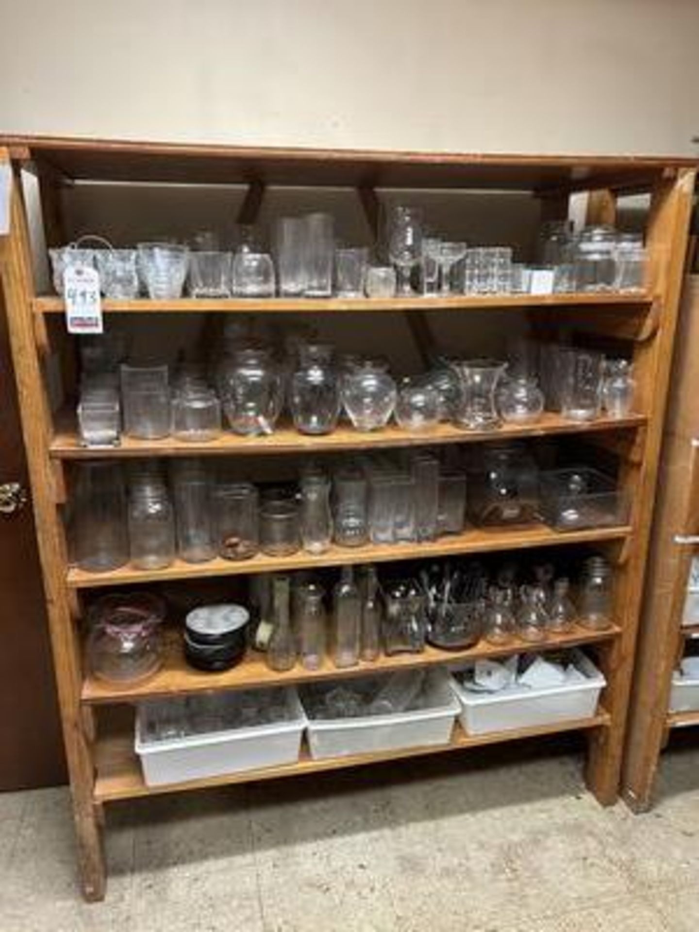 LOT OF ASS'T GLASSES, VASES & TABLE SETTERS