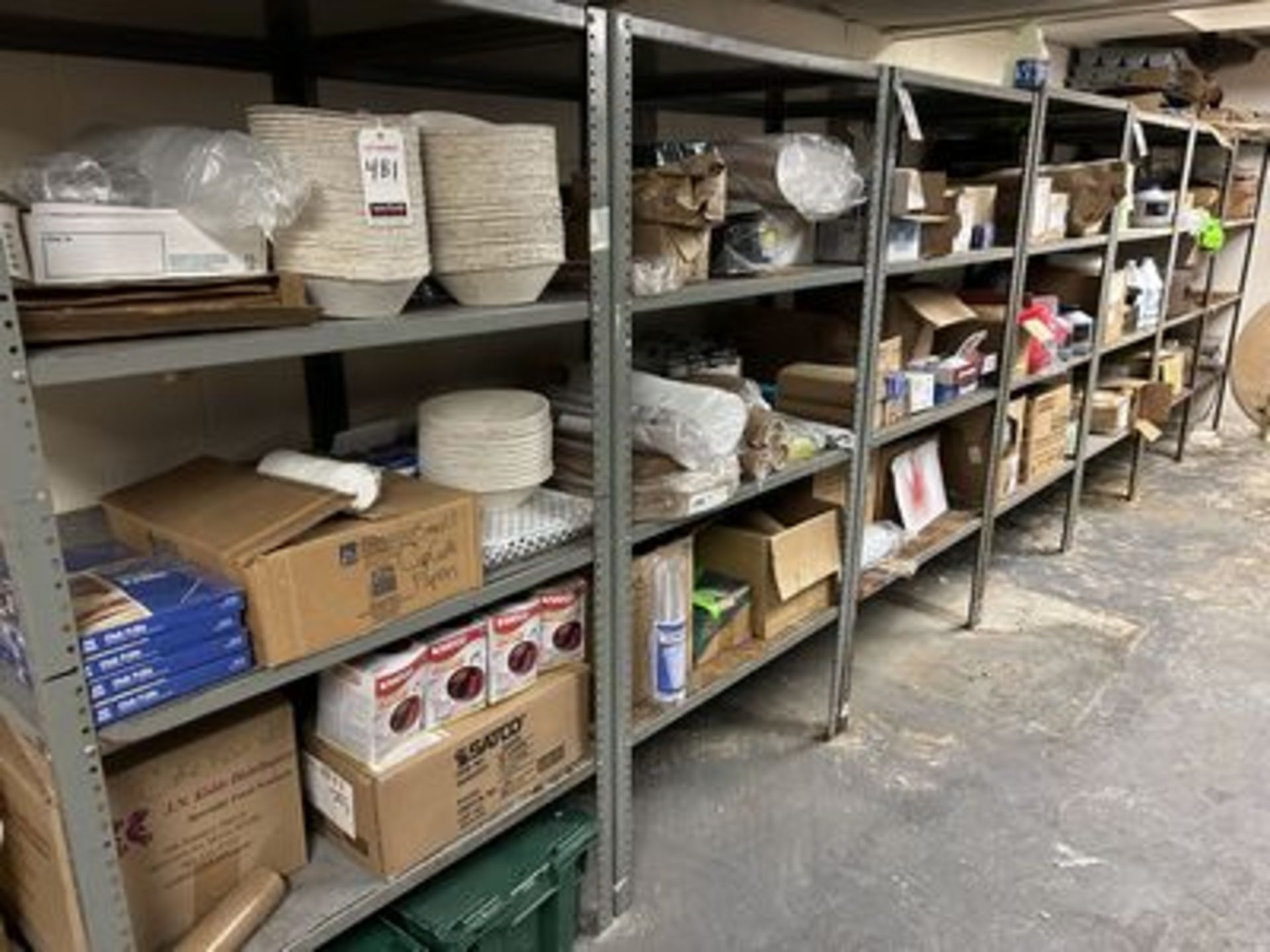 LOT OF ASS'T PAPER & PLASTIC GOODS, DETERGENT & UTENSIL HOLDERS