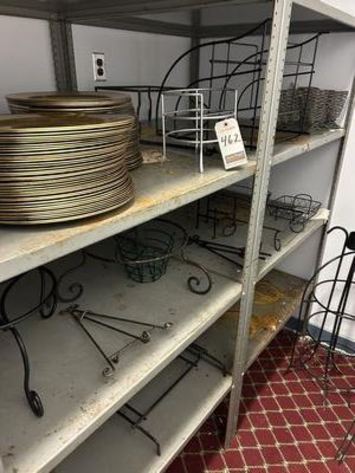 LOT OF ASS'T CHARGER PLATES & MET. FOOD DISPLAYS