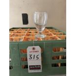 WINE GLASSES W/ POLY DISH RACKS & DOLLY