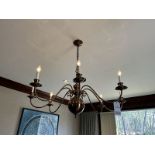 8-LIGHT BRASS CHANDELIER