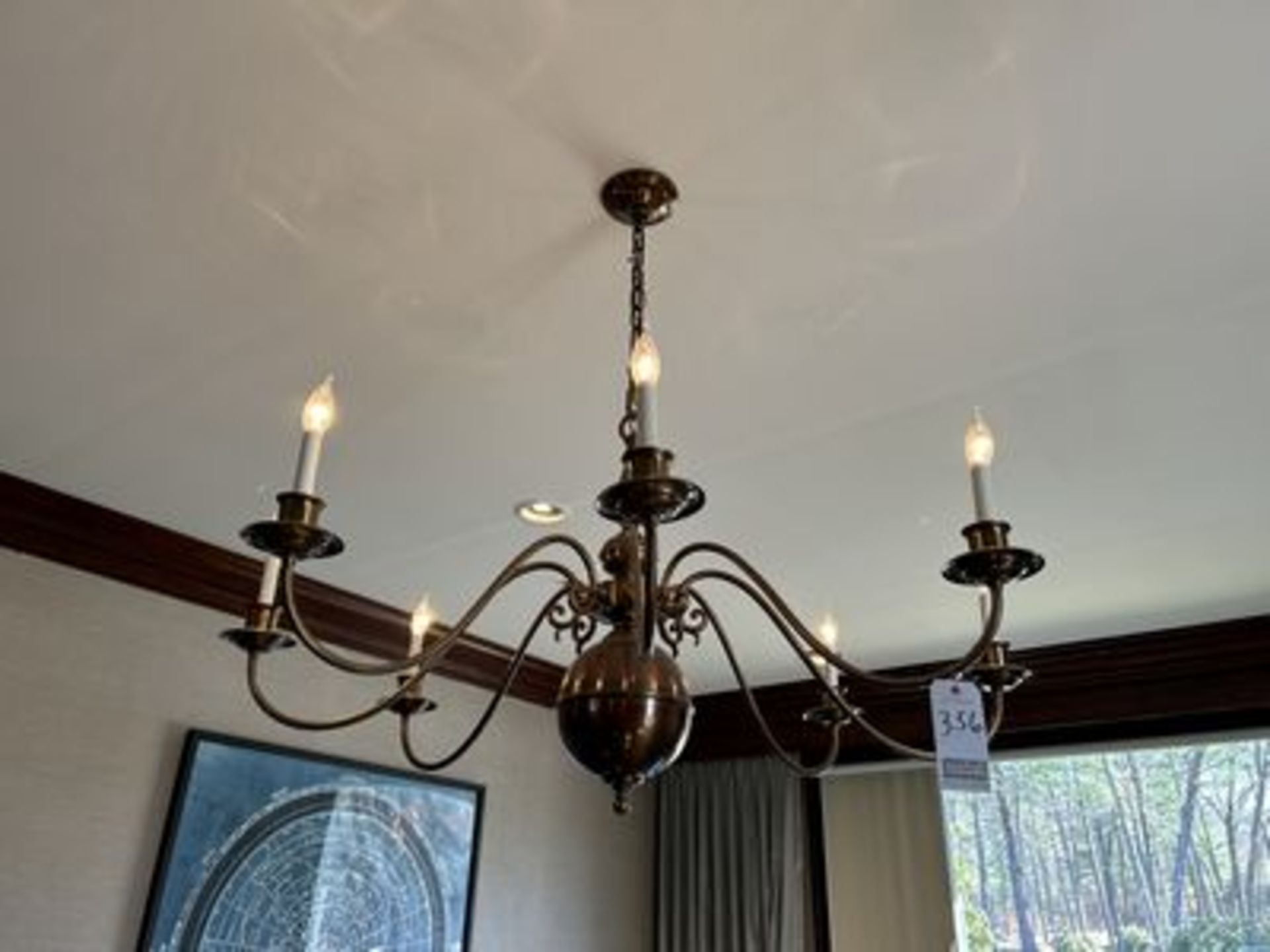 8-LIGHT BRASS CHANDELIER